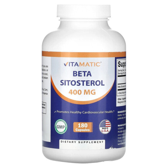 Экстракт беты-ситостерола 400 мг, 180 капсул Vitamatic
