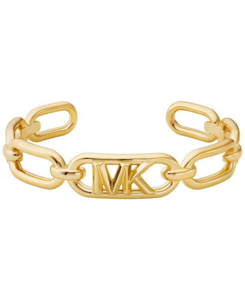14K Gold Plated Frozen Empire Link Cuff Bracelet