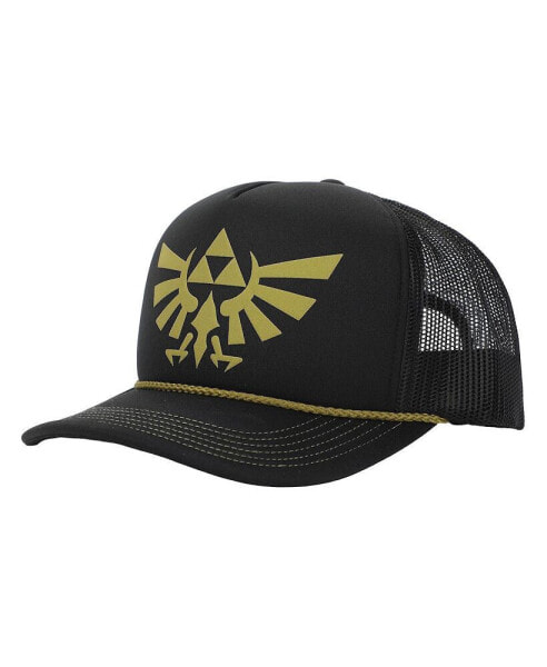 Men's Gold Evergreen Logo Black Trucker Hat