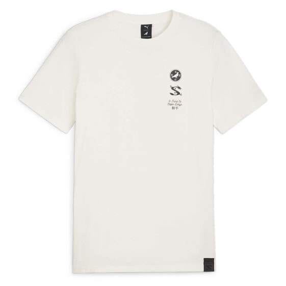 Puma Graphic Crew Neck Short Sleeve T-Shirt X Staple Mens White Casual Tops 6247