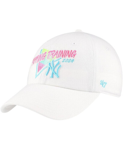 Men's White New York Yankees 2024 Spring Training Vapor Wave Clean Up Adjustable Hat