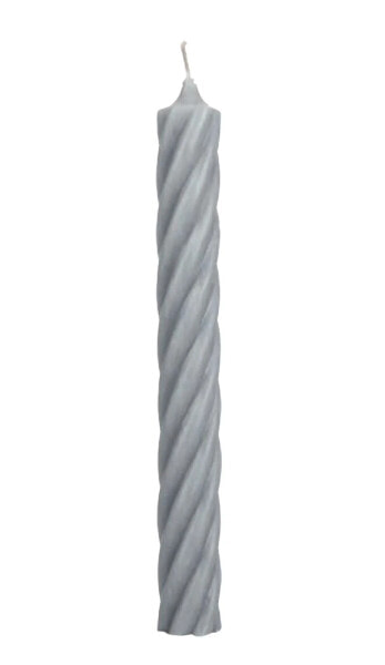 Stabkerze Twist silber grau 350/28