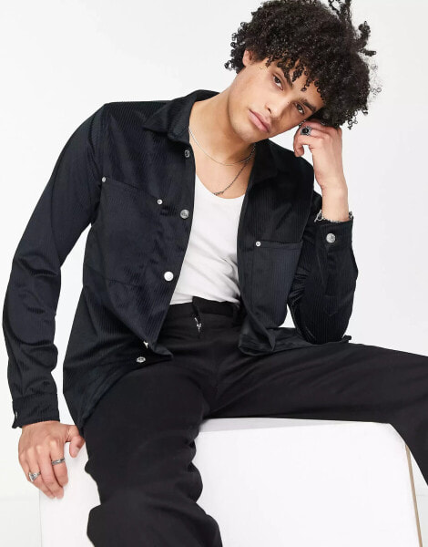 Bolongaro Trevor cord overshirt in black