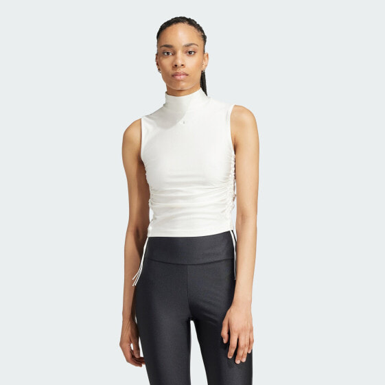 adidas women Ruched 3-Stripes Crop Top