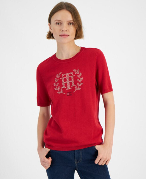 Women's Cotton Logo-Crest Crewneck Tee