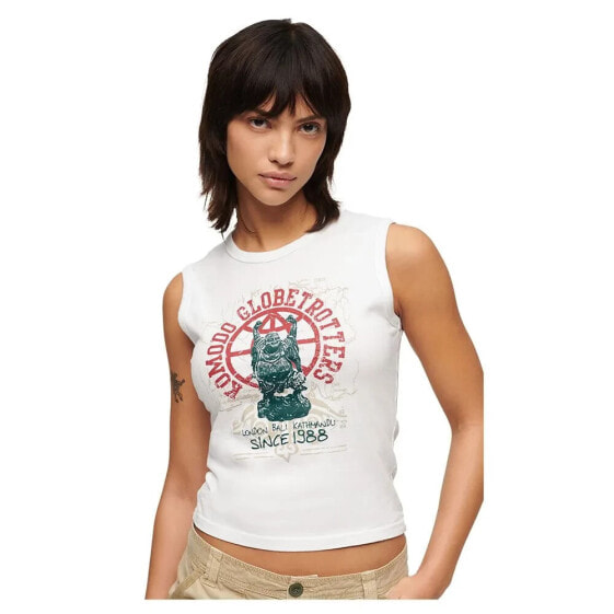 SUPERDRY Globe Trotter Slim sleeveless T-shirt