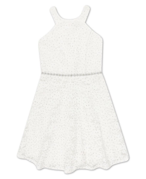 Платье для малышей Speechless без рукавов с блестящим кружевом