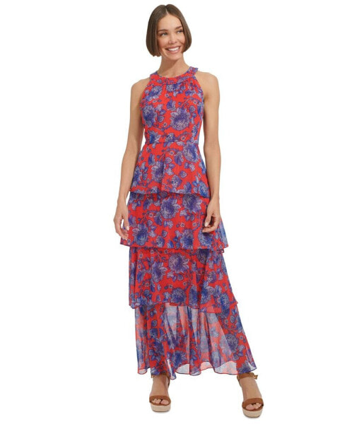 Платье макси Tommy Hilfiger с принтом цветов