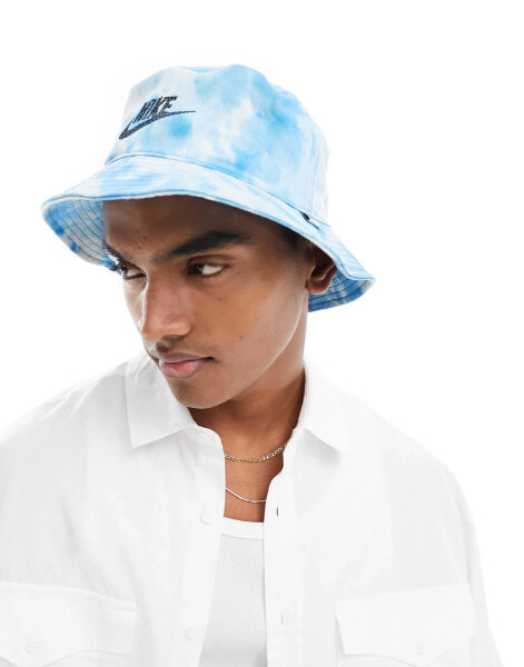 Nike Club bucket hat in blue tie dye