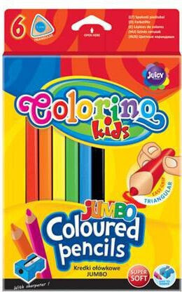 Patio Kredki oĹ‚Ăłwkowe 6 kolorĂłw trĂłjkÄ…tnych Jumbo Colorino