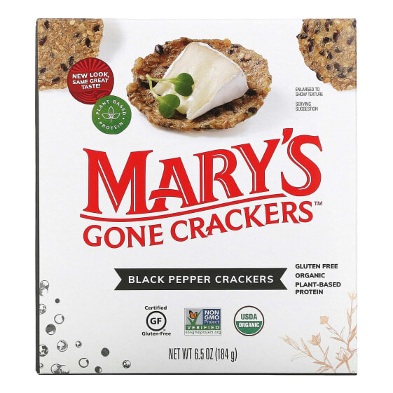 Mary's Gone Crackers, Крекеры с черным перцем, 184 г (6,5 унции)