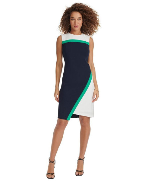 Women's Color-Blocked Asymmetric Dress