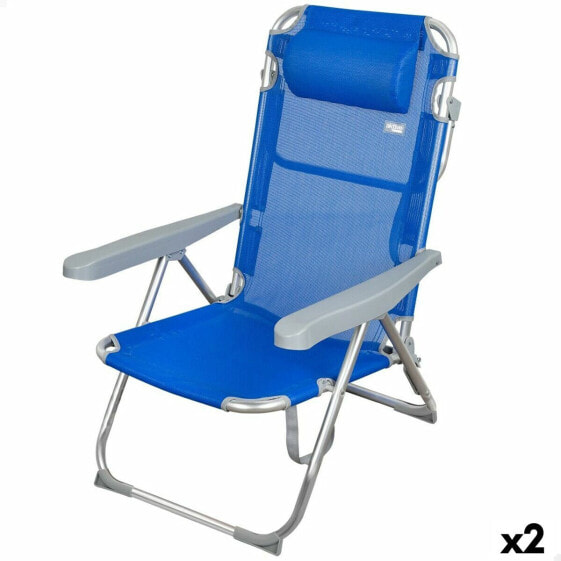 Садовый стул AKTIVE Пляжный складной Синий 48 x 90 x 60 см (2 штуки)