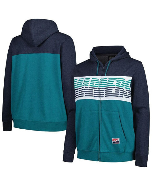 Women's Aqua Seattle Mariners Plus Size Colorblock Full-Zip Hoodie