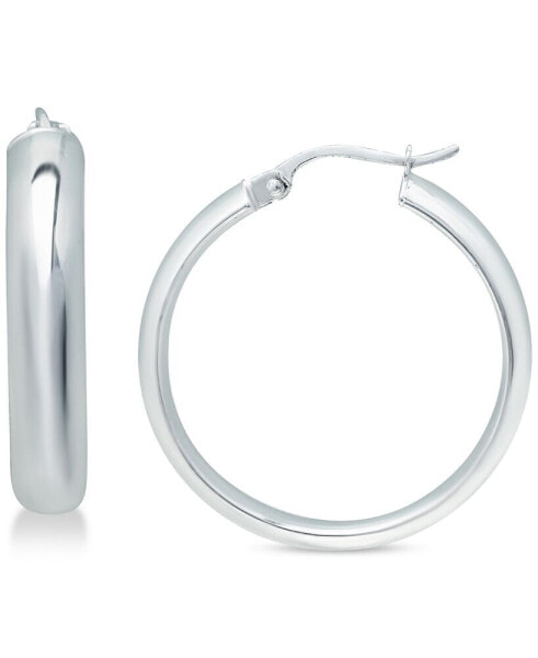 Small Polished Hoop Earrings in Sterling Silver, 25mm, Created for Macy's