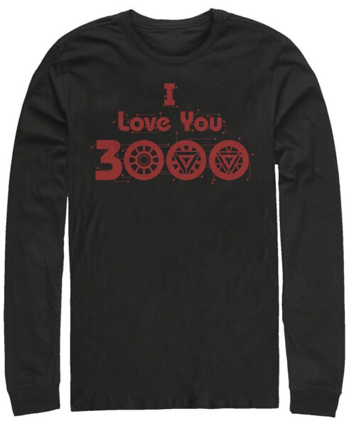 Marvel Men's Avengers Endgame I Love You 3000 Circuits, Long Sleeve T-shirt