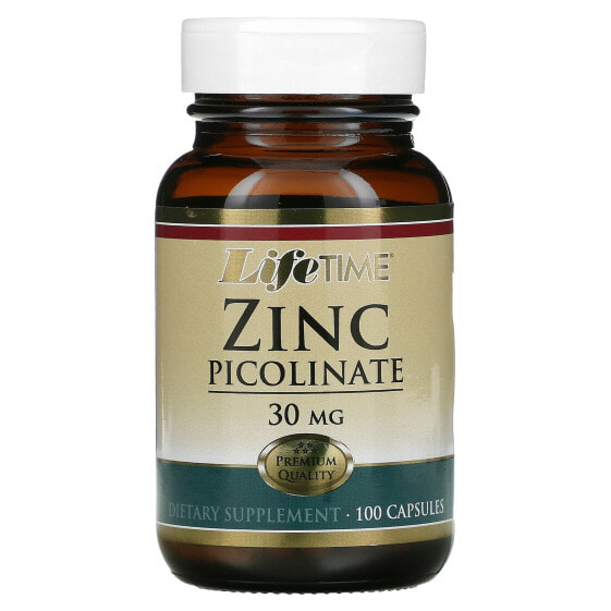 Витамины и минералы LifeTime Vitamins Цинковый пиколинат 30 мг 100 капсул