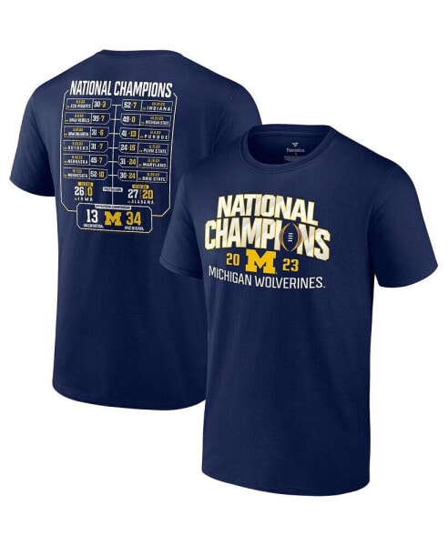 Men's Navy Michigan Wolverines College Football Playoff 2023 National Champions Schedule T-shirt