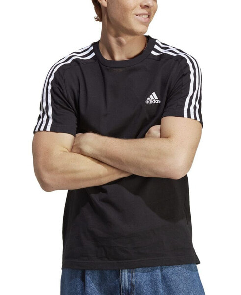 Футболка с графическим логотипом adidas Essentials 3-Stripes для мужчин, регулярного и большого размера