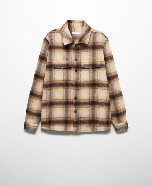 Men's Check Wool-Blend Overshirt