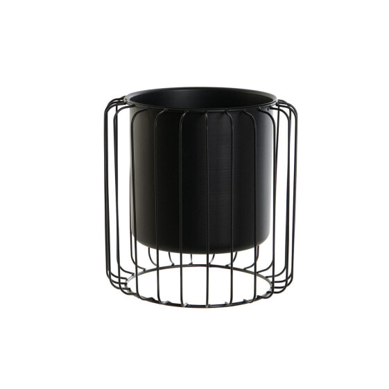 Planter DKD Home Decor Black Metal 26 x 26 x 26 cm