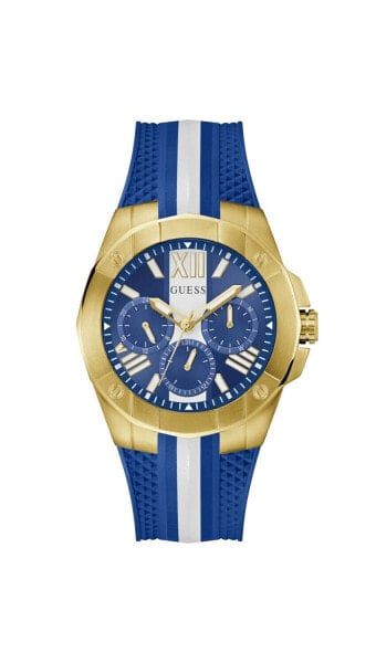 GUESS Gold-Tone Chronograph Watch Blue