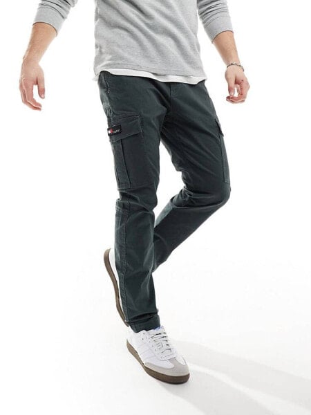 Tommy Jeans Austin cargo trousers in charcoal