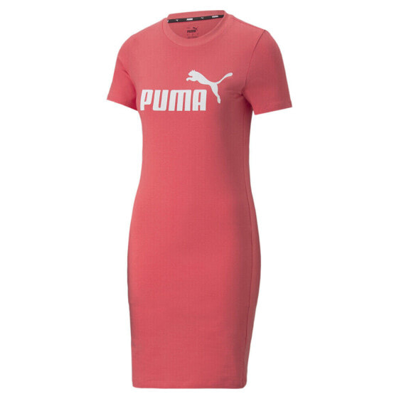 Puma Ess Slim Short Sleeve T-Shirt Dress Womens Size XS Casual 84834935