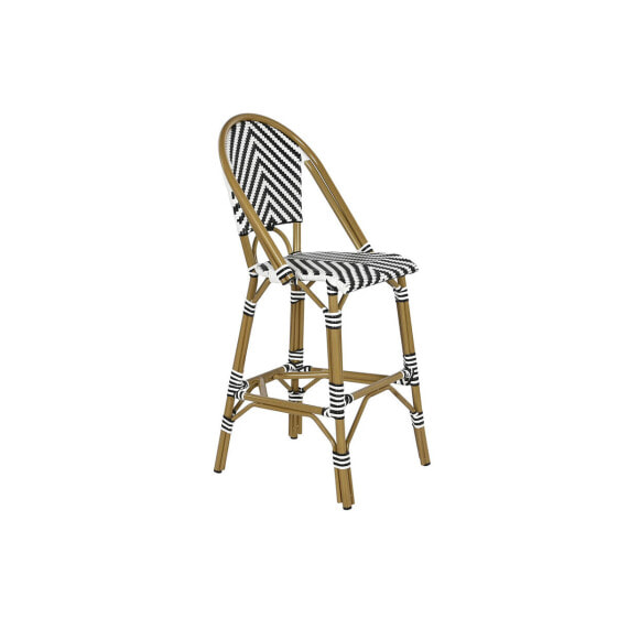 Stool Home ESPRIT Bicoloured Metal synthetic rattan 48 x 60 x 121 cm