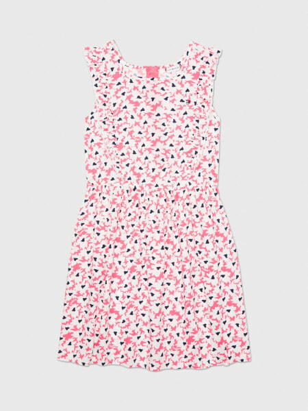 Kids' Sleeveless Floral Print Ruffle Dress