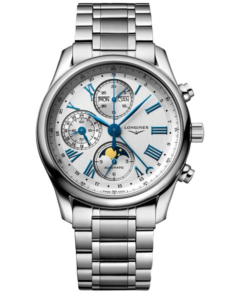 Men's Swiss Automatic Chronograph Master Stainless Steel Bracelet Watch 40mm