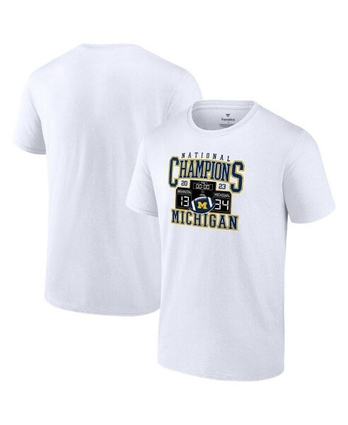 Men's White Michigan Wolverines College Football Playoff 2023 National Champions Scoreboard T-shirt