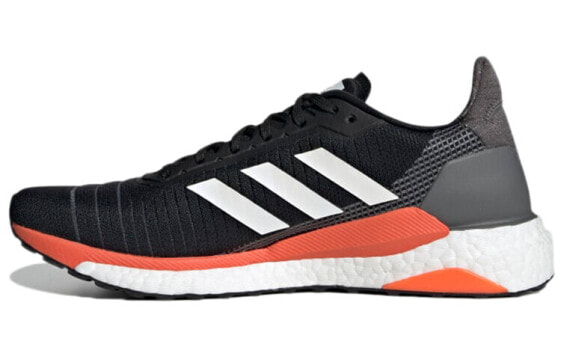 Кроссовки Adidas Solar Glide 19 черно-бело-оранжевые
