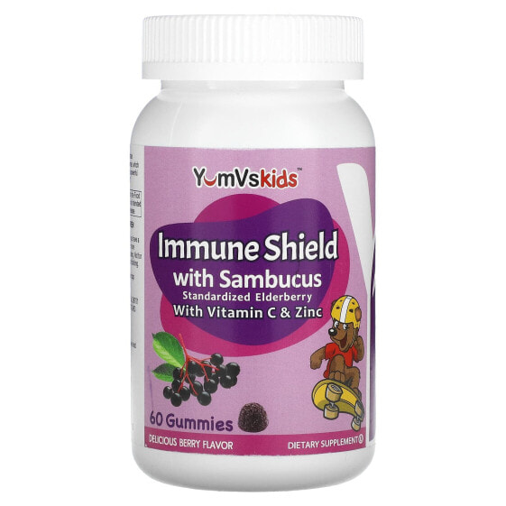 YumV's, иммунная защита с бузиной, ягодный вкус, 60 жевательных таблеток
