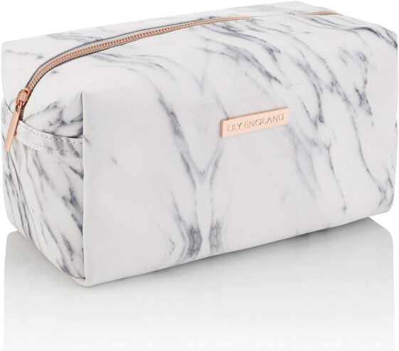 Lily England Marble Cosmetic Bag & Pencil Case - Make Up Bag, Cosmetic Travel Toiletry Bag & Pencil Case, Bag with zip