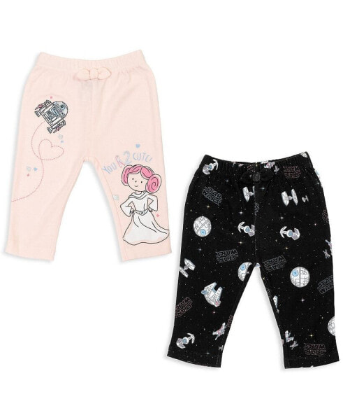 Starwars Baby Girls Princess Leia R2-D2 Baby 2 Pack Pants