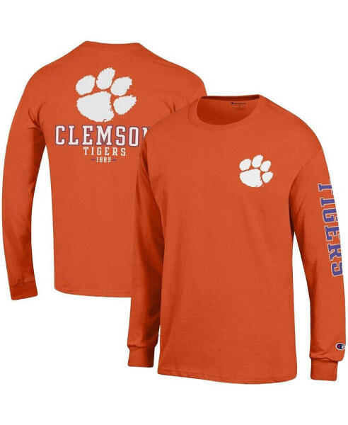 Men's Orange Clemson Tigers Team Stack Long Sleeve T-shirt