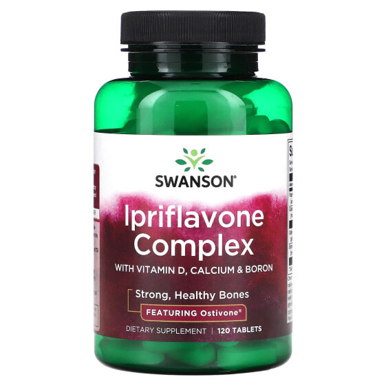 Swanson, Комплекс иприфлавона с витамином D, кальцием и бором, 120 таблеток