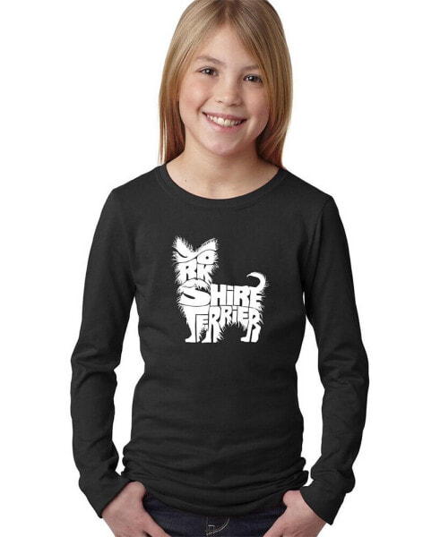 Girls Word Art Long Sleeve - Yorkie