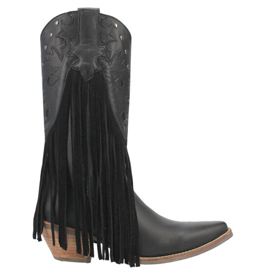 Dingo Hoedown Fringe Snip Toe Cowboy Womens Black Casual Boots DI175-001