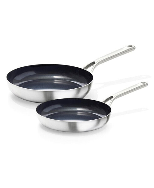 Mira Tri-Ply Stainless Steel Non-Stick 2 Piece Frying Pan Set