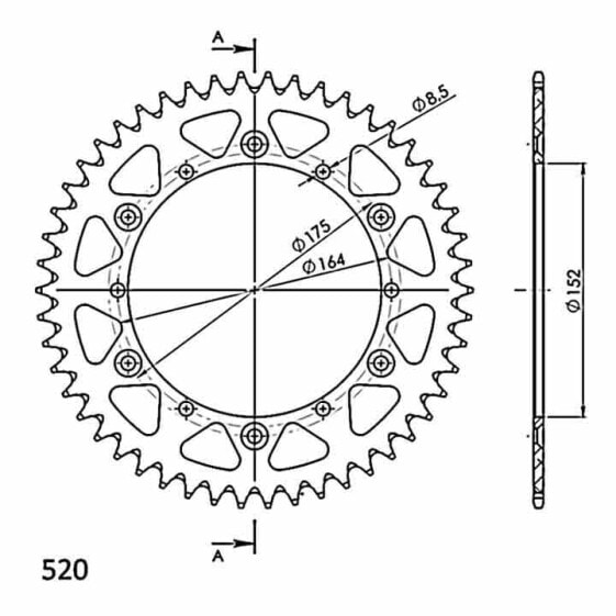 SUPERSPROX Aluminium Yamaha 520x48 RAL853X48BLK Rear Sprocket