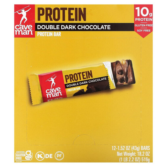 Protein Bar, Double Dark Chocolate, 12 Bars, 1.52 oz (43 g) Each