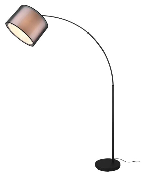 Stoff Bogenlampe Schirm Schwarz / Weiß