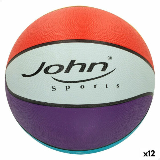 Баскетбольный мяч John Sports Rainbow 7 Ø 24 см 12 штук
