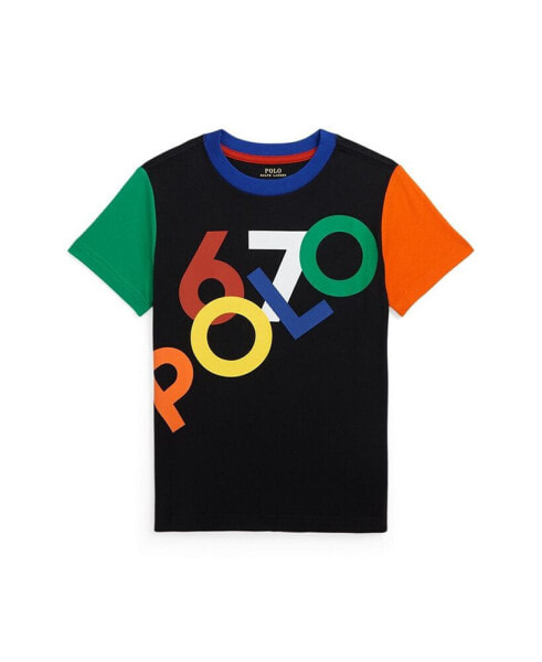 Toddler and Little Boys Color-Blocked Logo Cotton Jersey T-shirt