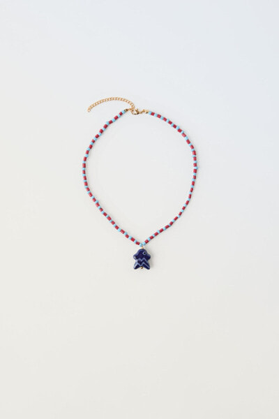 Ожерелье с бусинами и деталями «рыба» ZARA