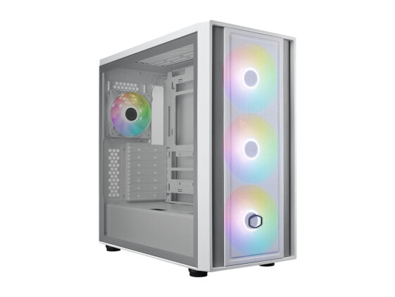 Cooler Master MasterBox 600 ATX White Mid-Tower Case, Back-Connected Motherboard