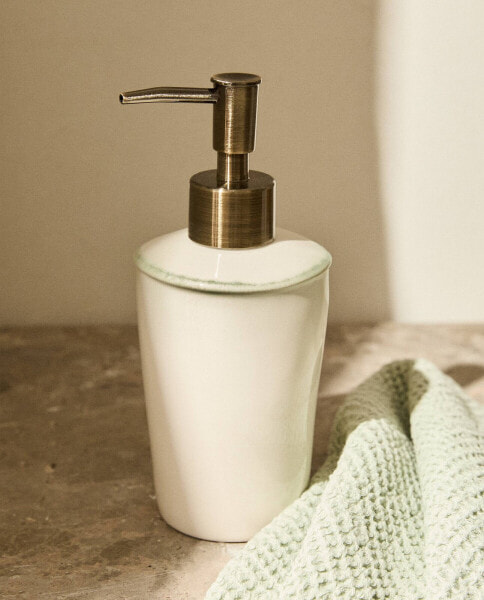 Ceramic bathroom soap dispenser