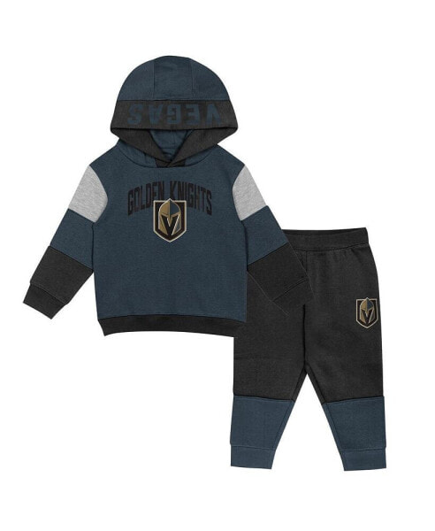 Toddler Boys and Girls Charcoal, Black Vegas Golden Knights Big Skate Fleece Pullover Hoodie and Sweatpants Set